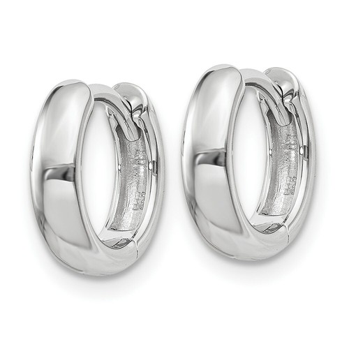 Pre-owned Goldia 14k White Gold Hinged Hoop Earrings