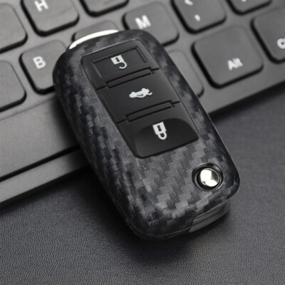 Carbon Fiber Pattern Full Cover Soft Silicone Car Key for Volkswagen GTI Golf