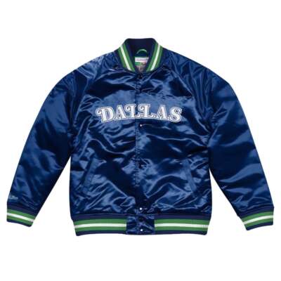 

Легкая атласная куртка на пуговицах Mitchell - Ness DM мужская синяя повседневная спортивная, Синий, Mitchell - Ness D.M Lightweight Satin Button Up Jacket