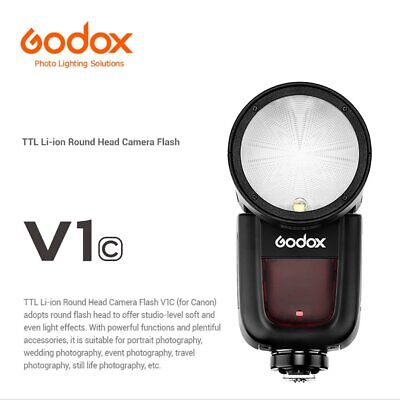 US Godox V1-C 2.4G TTL HSS Camera Flash Speedlite Round Head Light For Canon