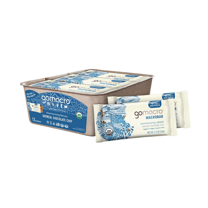 GoMacro MacroBar Organic Vegan Protein Bars - Oatmeal Chocolate Chip 2.3oz12 Ct