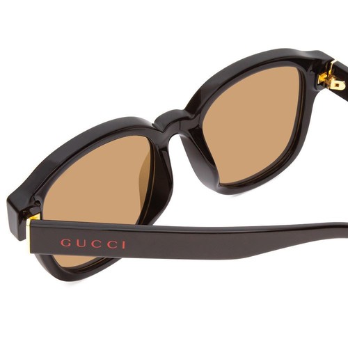 Pre-owned Gucci Gg1140sk-003 Unisex Classic Designer Sunglasses In Black & Gold/brown 54mm In Multicolor