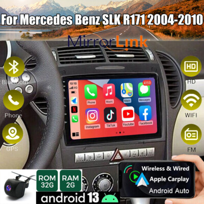 Android 13 Apple Carplay Car Stereo Radio GPS For Mercedes SLK R171 2004-2010