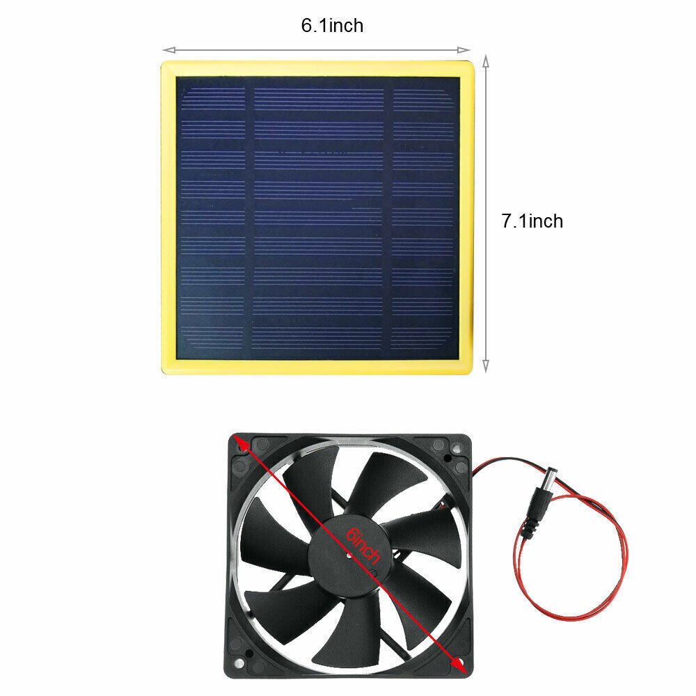 Solar Panel Powered Exhaust Fan Mini Ventilator For Greenhouse Dog Chicken House