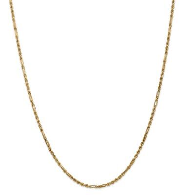 Pre-owned Superdealsforeverything Real 14kt 2.5mm Diamond Cut Milano Rope Chain; 18 Inch In Yellow