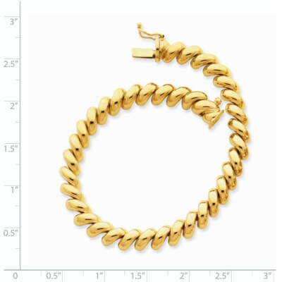 Pre-owned Superdealsforeverything Real 14kt Yellow Gold San Marco Chain Bracelet; 7 Inch