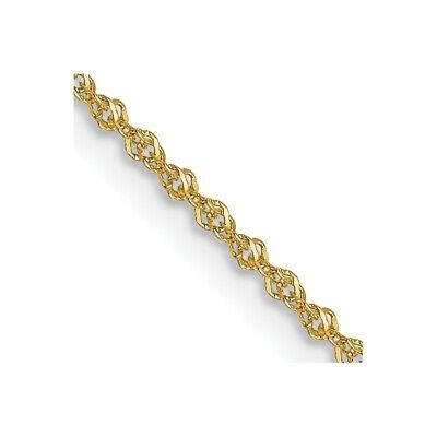 Pre-owned Skyjewelers Real 14kt Yellow Gold 1mm Sparkle Singapore Chain; 18 Inch; Lobster Clasp