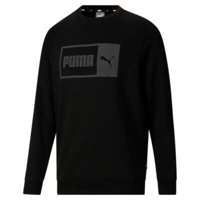 

Мужская толстовка с круглым вырезом Puma Split Graphic, черная 67383701, Черный