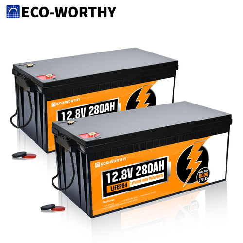 ECO-WORTHY 12V 280Ah 300Ah LiFePO4 Lithium Battery 6000 Cycle 24V/36V/48V For RV