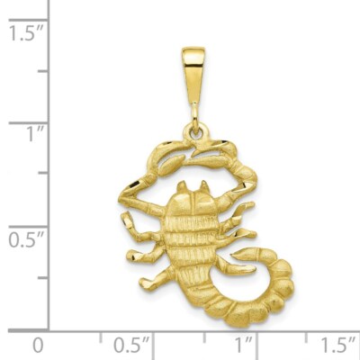 Pre-owned Superdealsforeverything Real 10kt Yellow Gold Scorpion Charm