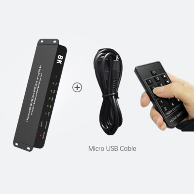 HDMI 2.1 Switcher 4 in 1 out 8K 60Hz 48Gbps 1080P Splitter Hub Adapter Converter