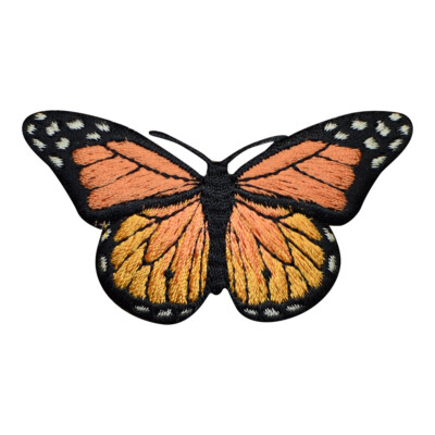 Orange Butterfly Applique Patch - Insect, Bug Badge 2-7/8'' (Iron on)