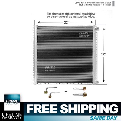 Universal Condenser Kit Parallel Flow 22 x 22 O-ring Fittings Included A/C AC