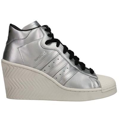 

adidas Superstar Ellure Wedge Womens Size 5.5 B Кроссовки Повседневная обувь FW3202, Серебряный, adidas Superstar Ellure Wedge