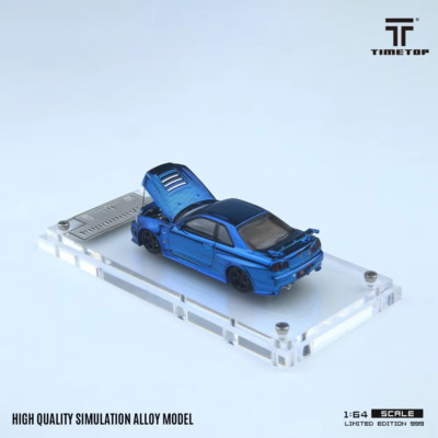 TimeTop Nissan GTR R34 Blue Carbon - Gift Box Edition