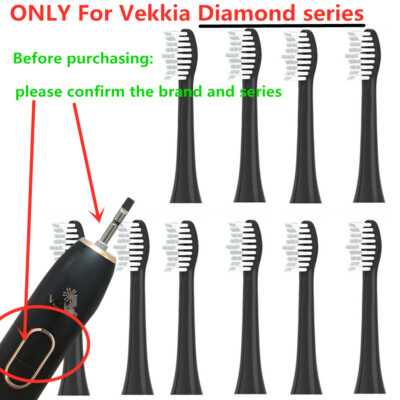 10Pack Toothbrush Heads compatible with Vekkia Diamond series ONLY LES