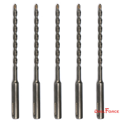 5PCS 1/4'' X6'' Drill Bit Set SDS Plus Rotary Hammer Concrete Masonry Carbide Tip