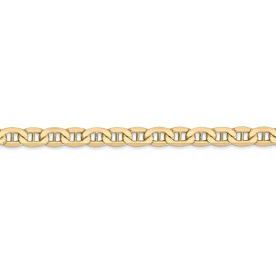 Pre-owned Skyjewelers Real 14kt Yellow Gold 18 Inch 4.75mm Semi-solid Anchor With Lobster Clasp Chain
