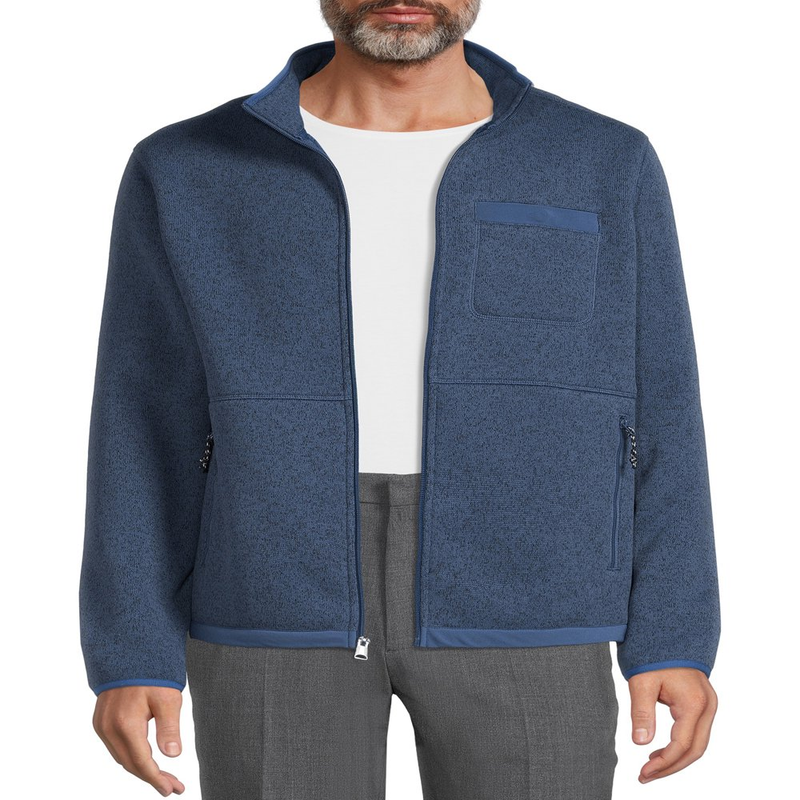 Sweater Fleece Polyester Jacket, Machine Washable, Stand Collar Front Zipper