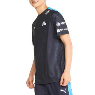 

Мужская футболка Puma Cloud9 E7 X с круглым вырезом и коротким рукавом, размер  7632, Синий, Puma Cloud9 E7 X Crew Neck Short Sleeve Replica Soccer Jersey