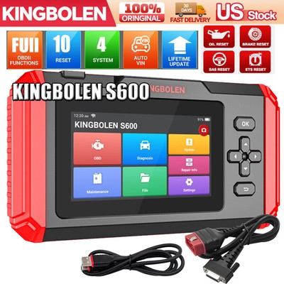 Kingbolen S600 Car Diagnostic Tool OBD2 Scanner EPB SAS ABS SRS TPMS Code Reader