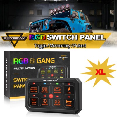 AUXBEAM RGB 8 Gang Switch Panel LED Headlight Multi-Function Controller RA80 XL