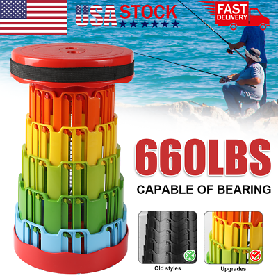 Folding Stool Portable Telescopic Chair Seat Camping Retractable Outdoor Fishing