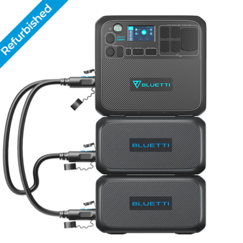BLUETTI AC200MAX Solar Generator &2B230 Extra Battery 6144Wh Home Backup Power