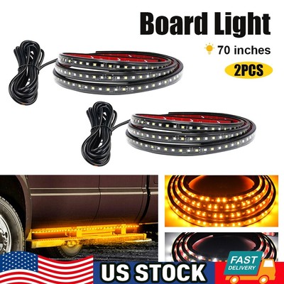 2pcs 70'' LED Running Board Step Side Lights Strip For Dodge 1500 RAM 2500 3500
