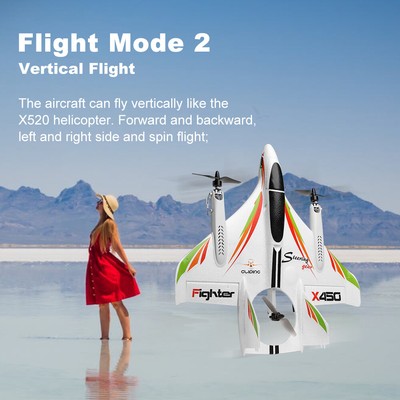 WLtoys XK X450 2.4G 6CH 3D6G Vertical Takeoff RC Airplane Fixed Wing Toy P6C0
