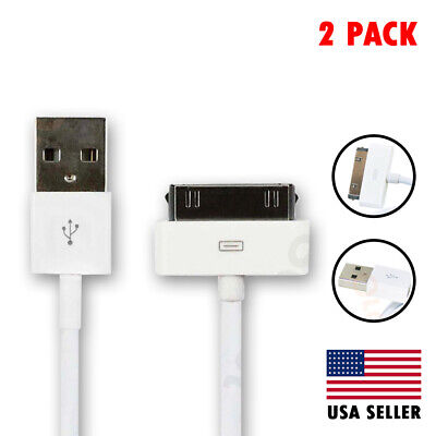 [2 Pack] 3 FT 30 pin USB Data Sync Charger Cord Cable For iPhone 4 4S iPod iPad