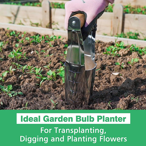 Berry&Bird Garden Bulb Planter 4in, 6in Depth Mark Digging Transplanter Tool