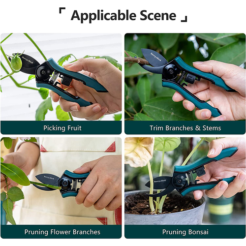 Berry&Bird 2Pcs Garden Pruning Shears Gardening Scissors Hand Pruners Tools