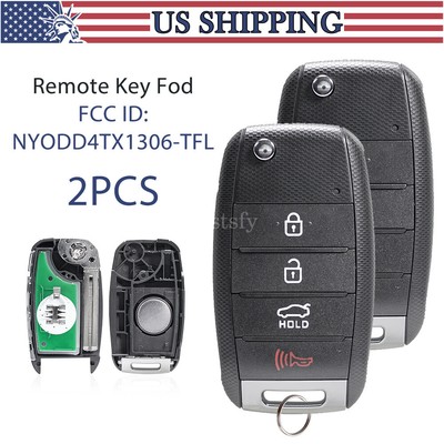 2 For 2014 2015 Kia Optima Keyless Enty Remote Flip Key Fob NYODD4TX1306-TFL