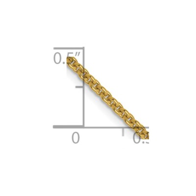 Pre-owned Skyjewelers Real 14kt Yellow Gold 1.95mm Round Cable Chain; 20 Inch; Lobster Clasp