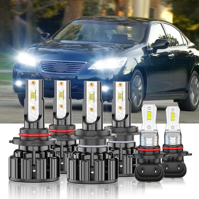 For Lexus ES350 2007-2009 6x Bombillas LED Faro delantero Hi/Lo+Faros antiniebla