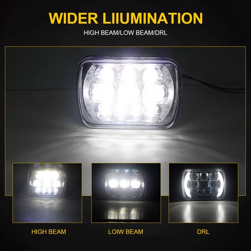 For Chevy Express Cargo Van 1500 2500 3500 12D 7x6'' DRL LED Headlight Headlamp