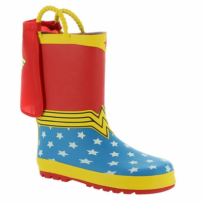 

Сапоги-дождевик Western Chief Wonder Woman для девочек-подростков и малышей, Red/wonder woman logo