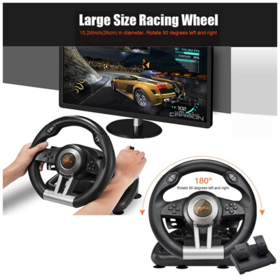 Racing Steering Wheel Gaming Car Driving Pedal For PS4 Xbox Nintendo Windows PC