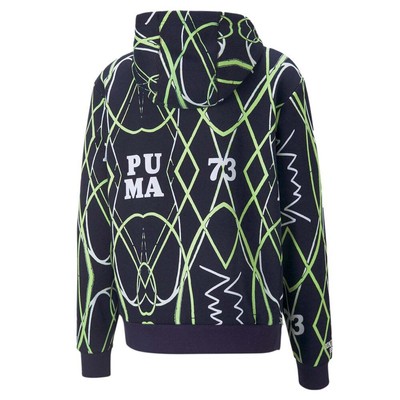 

Пуловер с капюшоном с принтом Puma Run It Back мужская синяя повседневная верхняя одежда 53647801, Синий