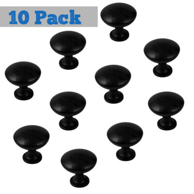 10 Pack Mushroom Knobs Handles Pulls Kitchen/Bath Cabinet Hardware Matte Black