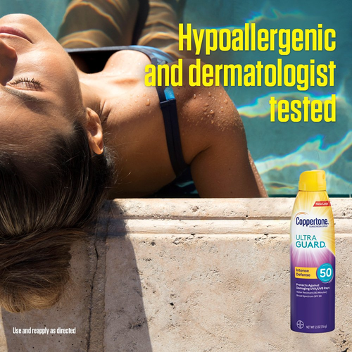 Coppertone ULTRA GUARD Sunscreen Continuous Spray SPF 50 5.5 Ounce Packaging may