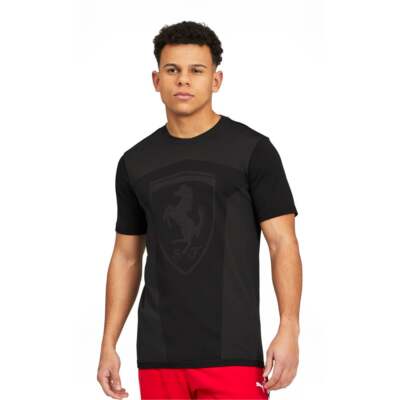 

Футболка Puma Scuderia Ferrari Race Evoknit Shield мужская, размер , спортивная, повседневная, Черный, Puma Scuderia Ferrari Race Evoknit Shield T-Shirt