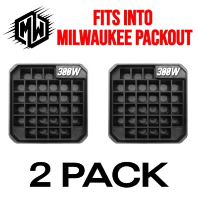 (2) Milwaukee Packout Bin Insert for 300 Win - Ammo Box Organizer Storage
