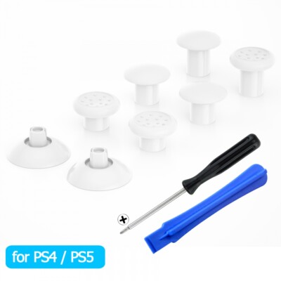 White Adjustable Replacement Thumbstick Set for PS4 ＆ P5 Controller All Models