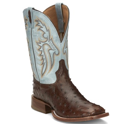 TONY LAMA TONY LAMA CASTILLO SQUARE TOE COWBOY MENS BLUE CASUAL BOOTS EP6093