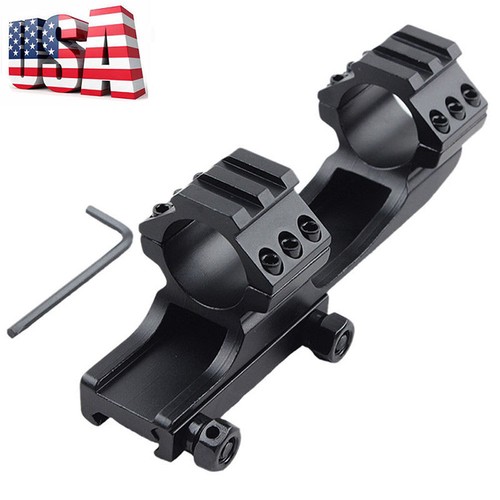 Tactical 1 inch Cantilever Dual Flat Top Rings Scope Mount Picatinny