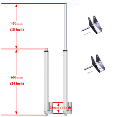 8''- 18'' Stroke Linear Actuator 12V Electric Putter Motor W/ Brackets 1000N Lift