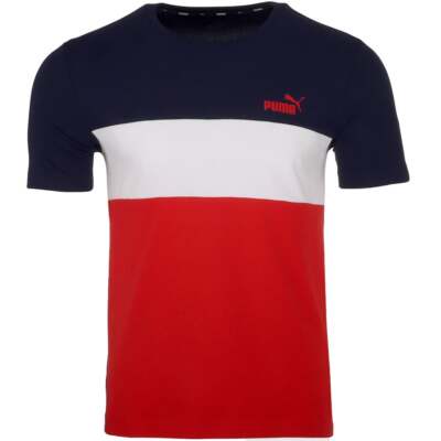 

Puma Block Футболка с круглым вырезом и коротким рукавом Мужские повседневные топы размера  84865306, Синий, Puma Block Crew Neck Short Sleeve T-Shirt