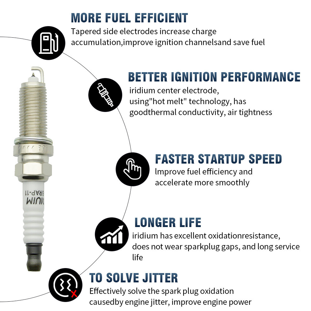 UF549 Ignition Coil and Iridium Spark Plugs For 2007-2013 Nissan Altima 2.5L L4